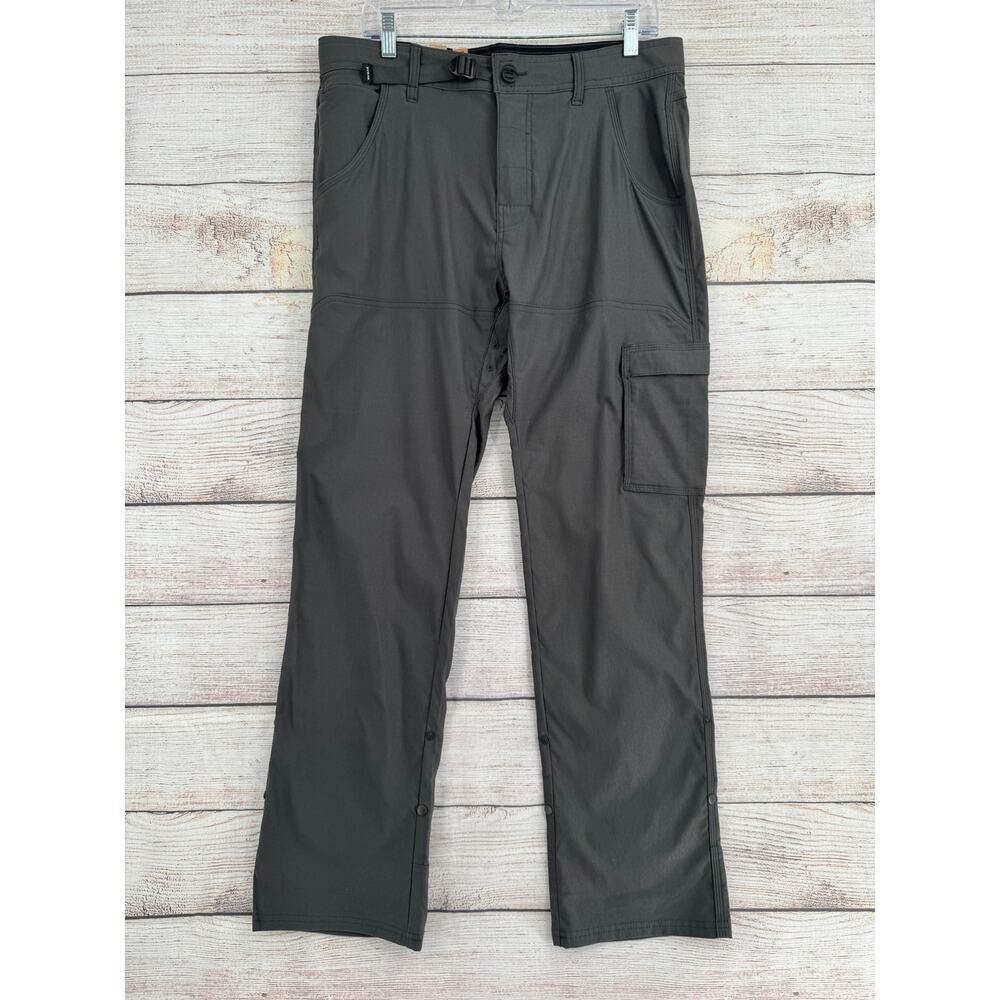 prAna Stretch Zion Pant II‎ Men's 33x32 Dark Iron Gray Hiking Cargo NEW